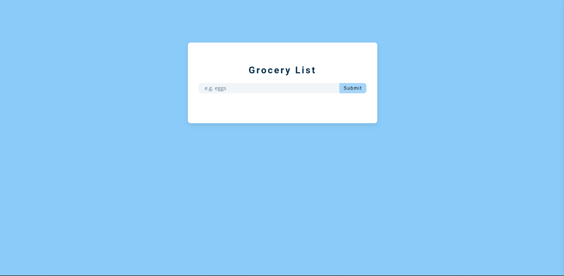 Grocery List